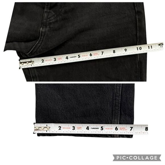 REFORMATION Cynthia High Rise Straight Jeans Black Lagoon Destroyed Size 25 - Picture 12 of 13